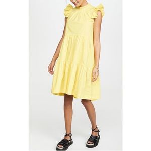Sea New York Tabitha Tiered Babydoll Poplin Cotton Dress Yellow Size 2